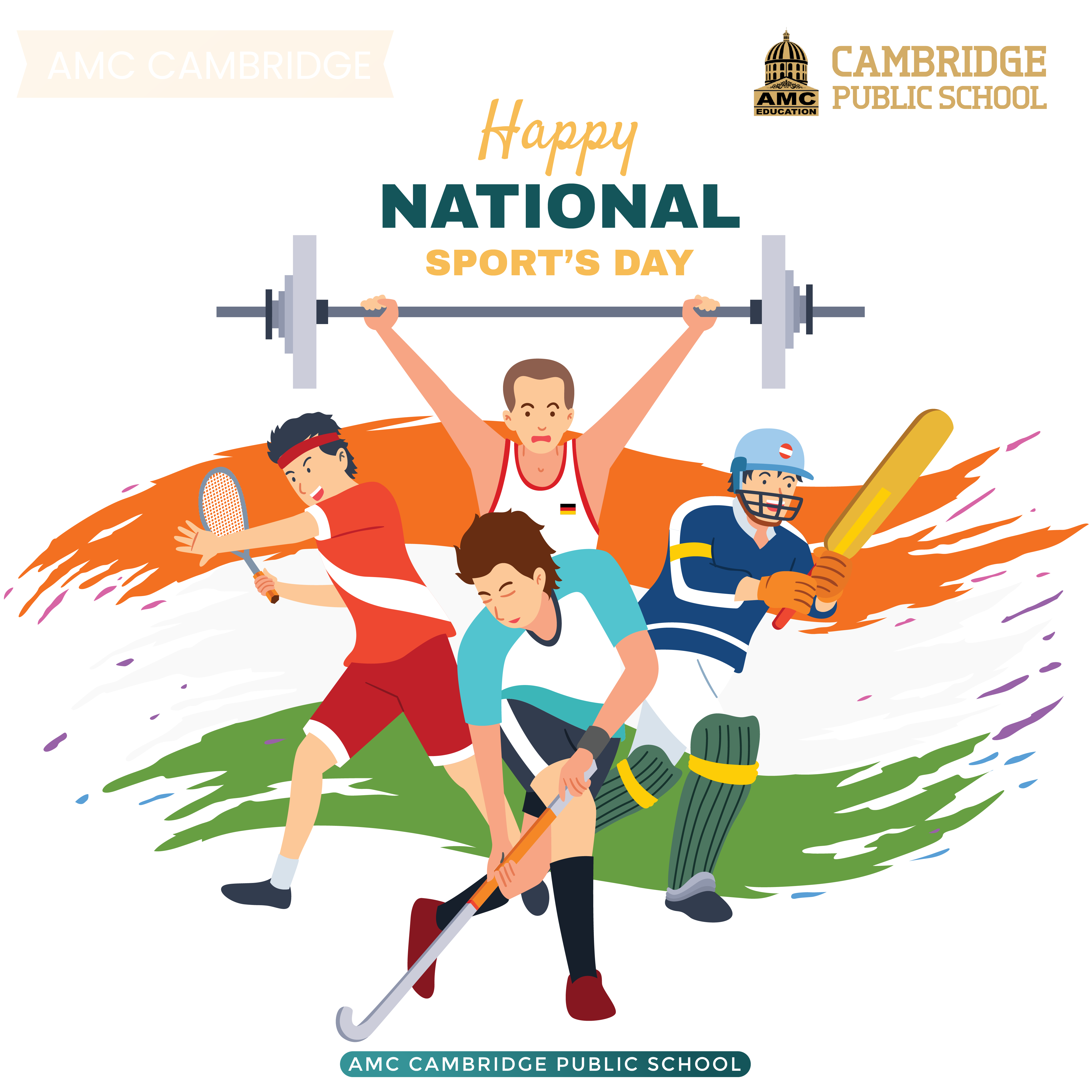 National Sports Day Celebration at AMC Cambridge Public School